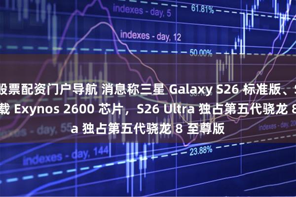 股票配资门户导航 消息称三星 Galaxy S26 标准版、S26 + 搭载 Exynos 2600 芯片，S26 Ultra 独占第五代骁龙 8 至尊版